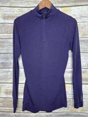 Smartwool Merino Wool 1/4 Zip Base Layer Top Purple Women's L